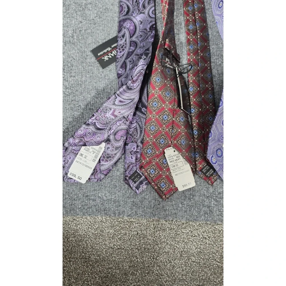 Jos A‎ Bank Signature Collection Tie Lot 7 NWT 100% Silk Paisley Geometric